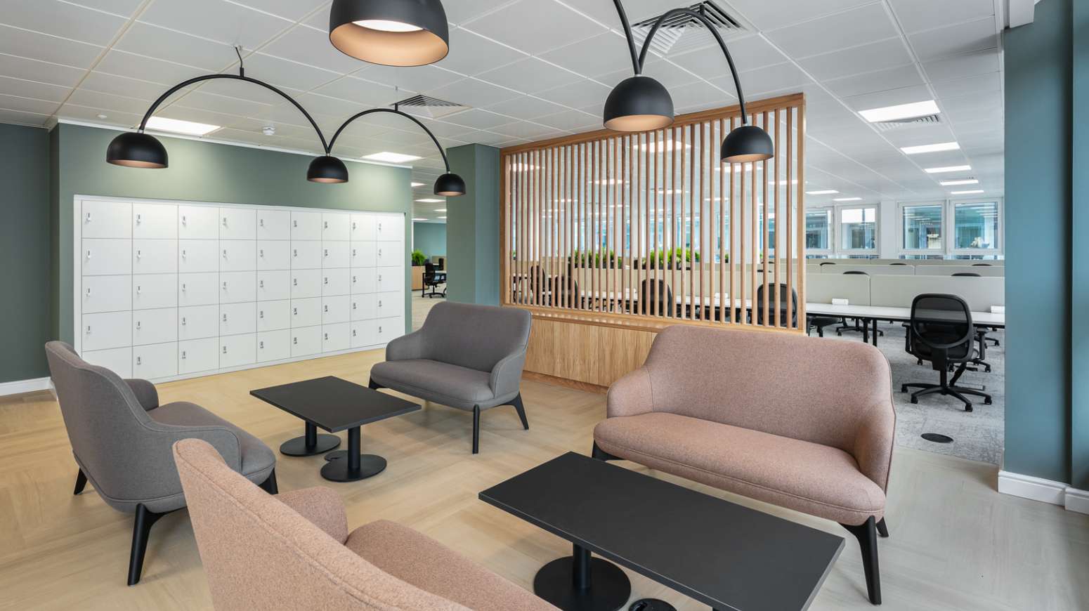 seating area for informal meetings with joinery divider to create colab area
