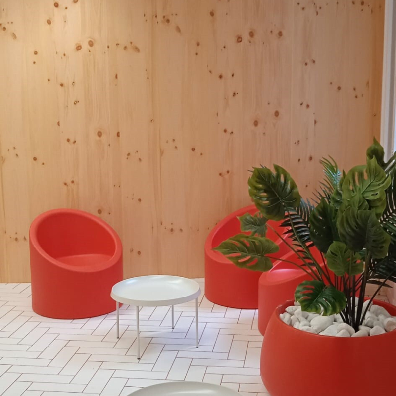 Reception and seating area