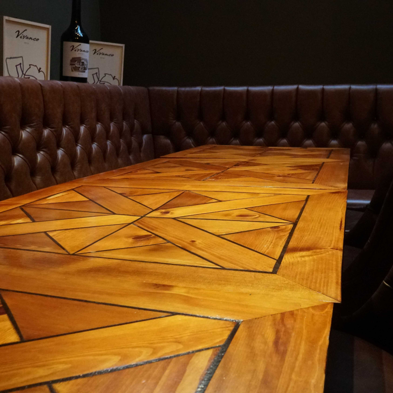 low shot of the dining table